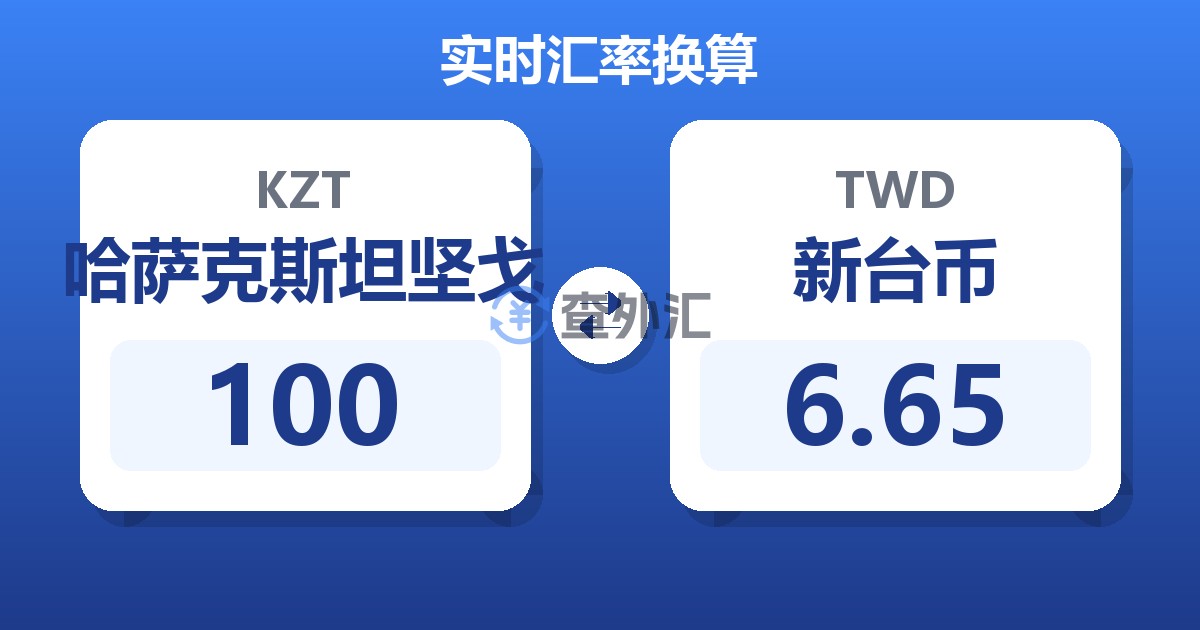 100哈萨克斯坦坚戈兑新台币