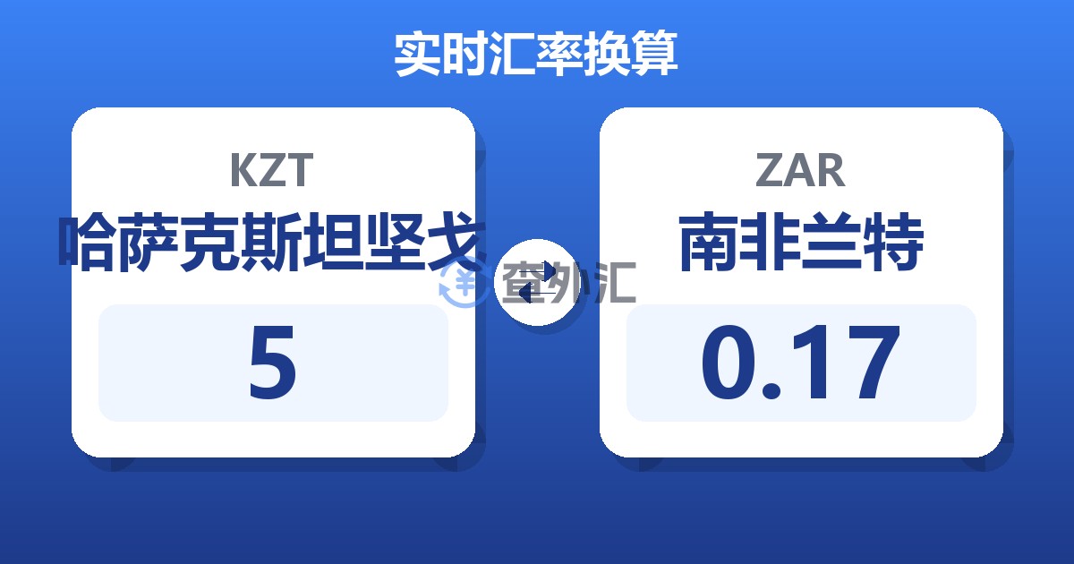 5哈萨克斯坦坚戈兑南非兰特