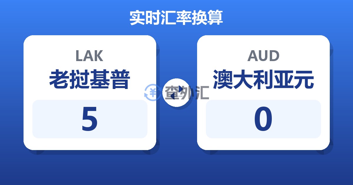 5老挝基普兑澳大利亚元