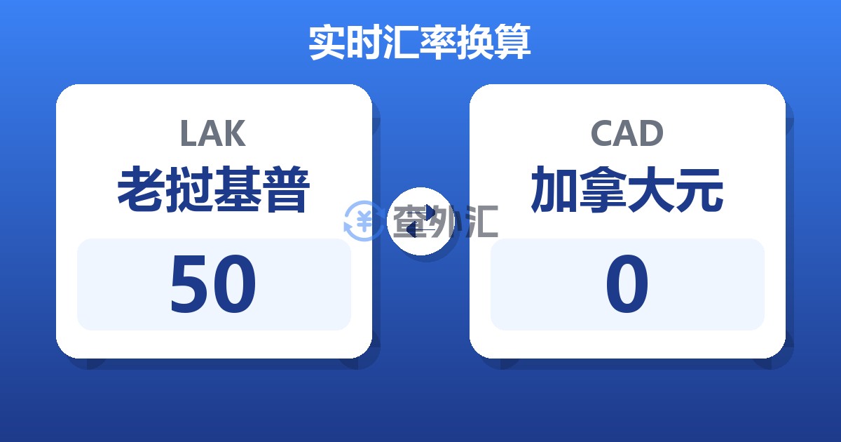 50老挝基普兑加拿大元