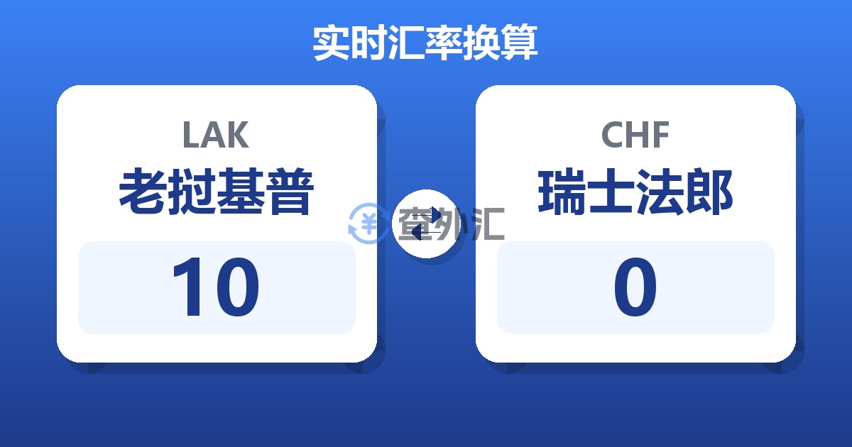 10老挝基普兑瑞士法郎