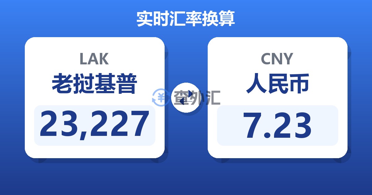 23,227老挝基普兑人民币