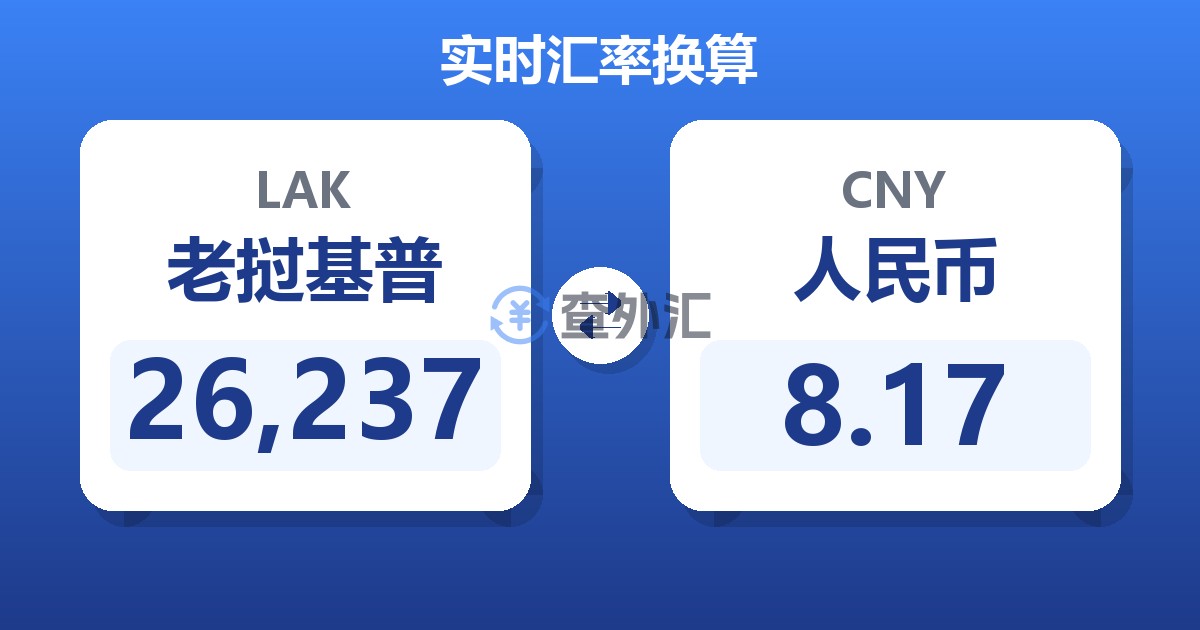 26,237老挝基普兑人民币