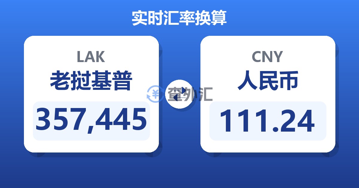 357,445老挝基普兑人民币