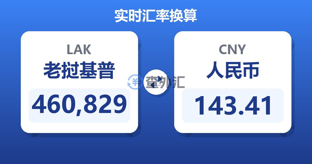 460,829老挝基普兑人民币