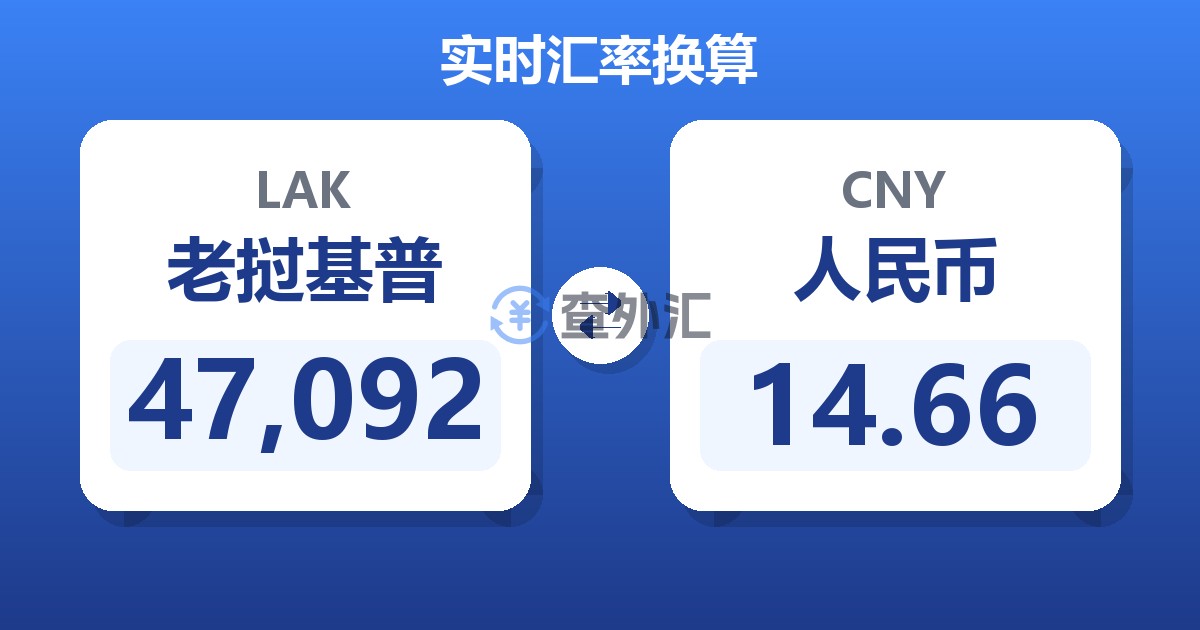 47,092老挝基普兑人民币