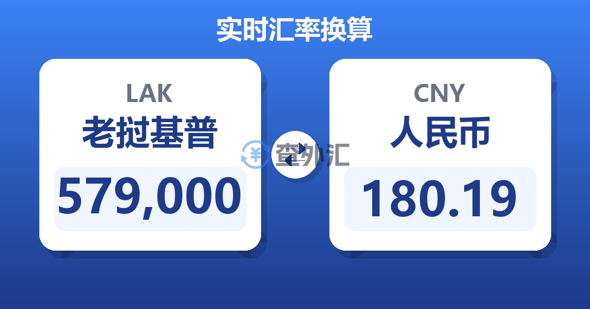 579,000老挝基普兑人民币
