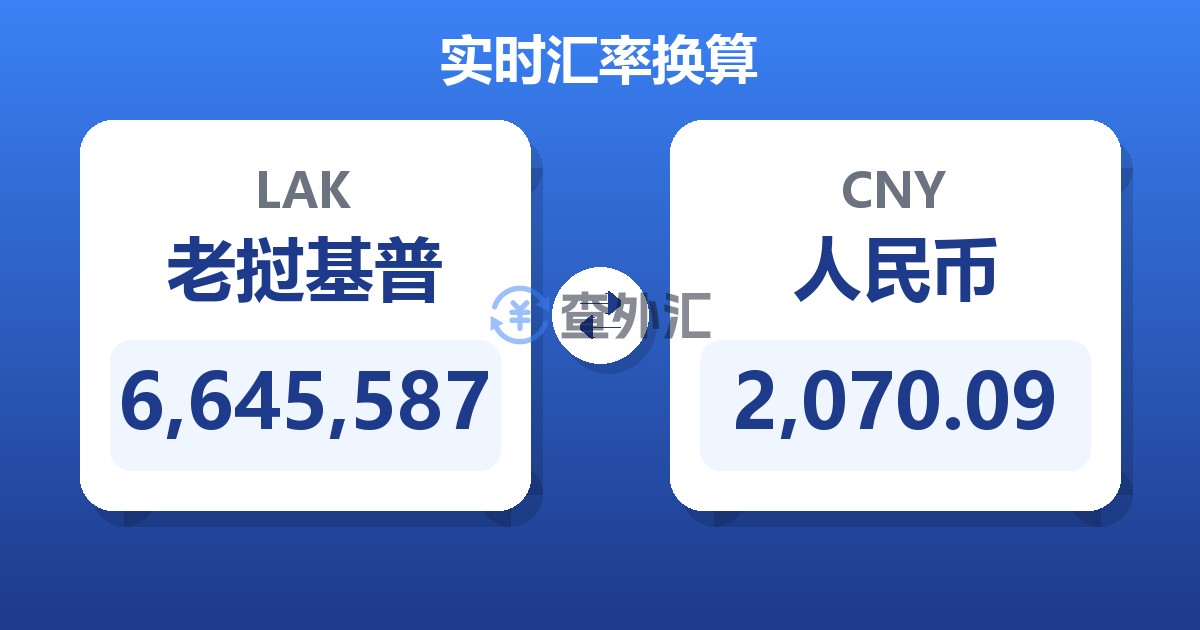 6,645,587老挝基普兑人民币