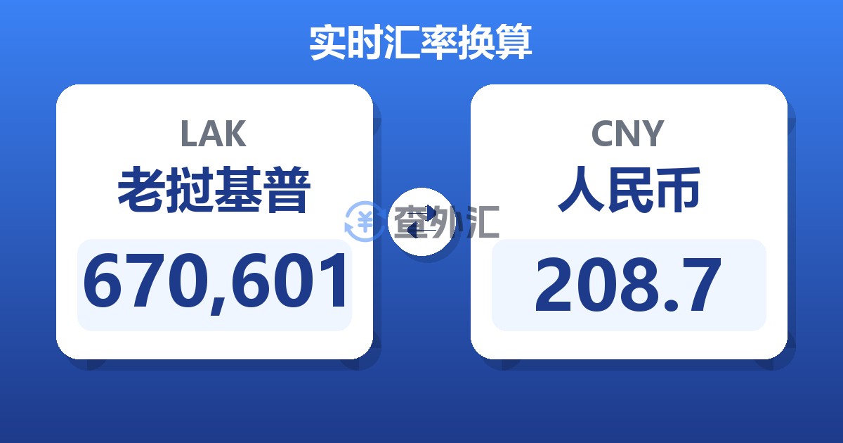 670,601老挝基普兑人民币