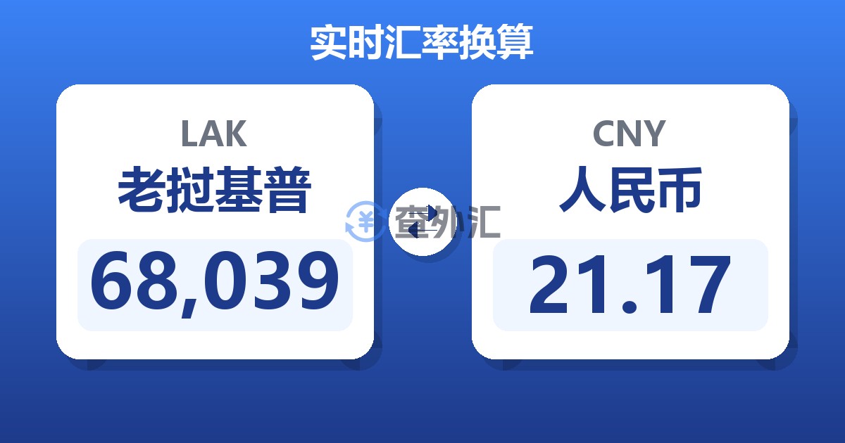68,039老挝基普兑人民币