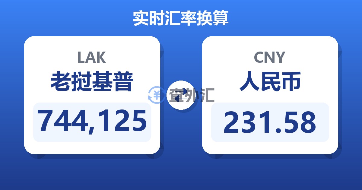 744,125老挝基普兑人民币