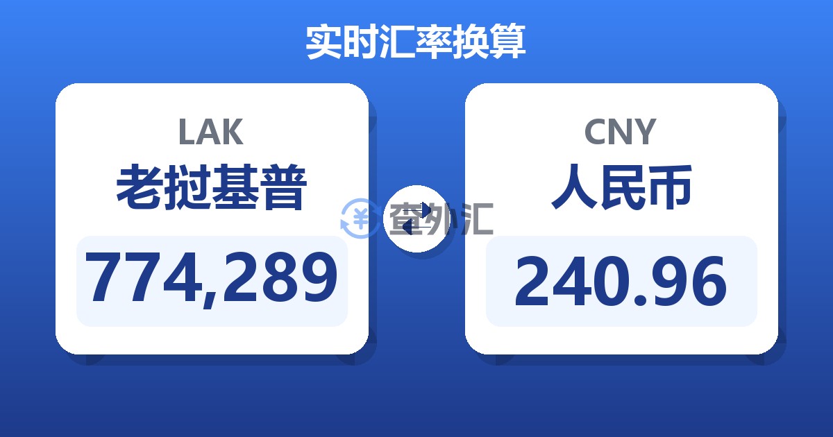 774,289老挝基普兑人民币