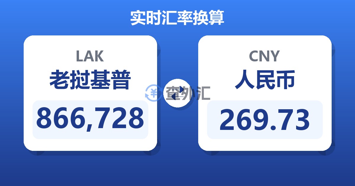 866,728老挝基普兑人民币