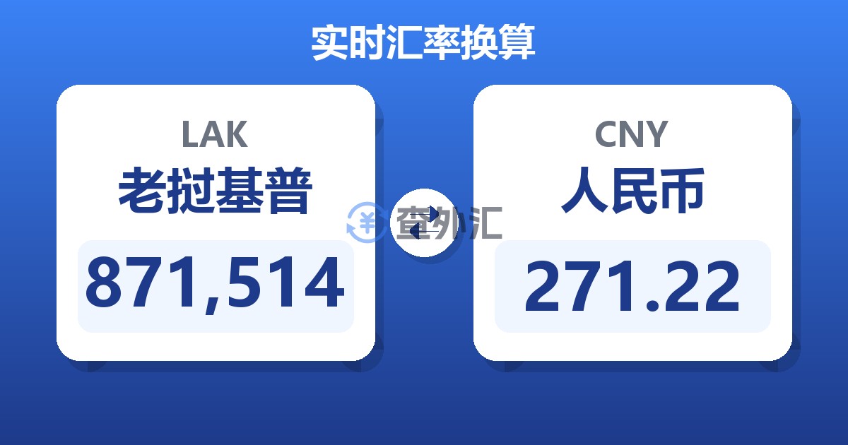 871,514老挝基普兑人民币
