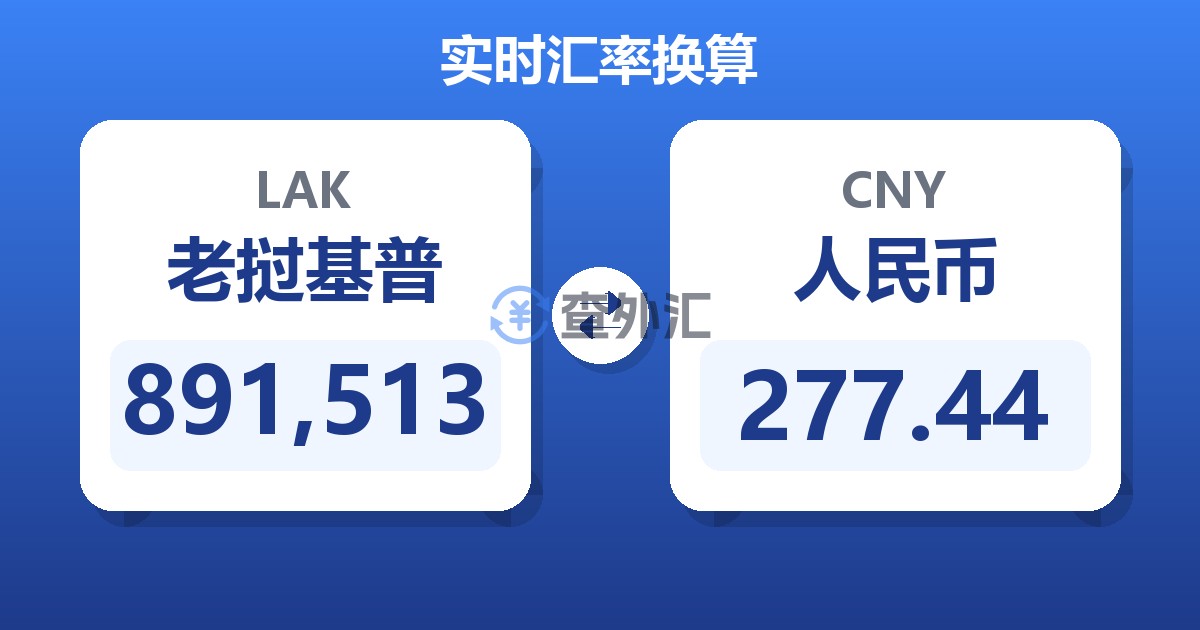 891,513老挝基普兑人民币