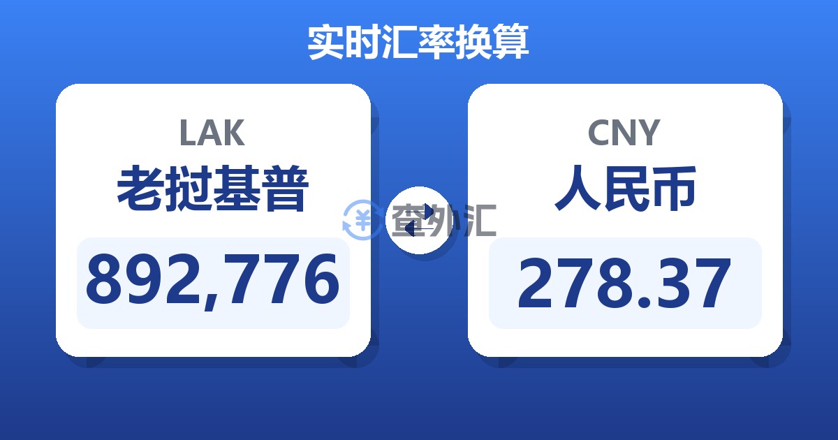 892,776老挝基普兑人民币