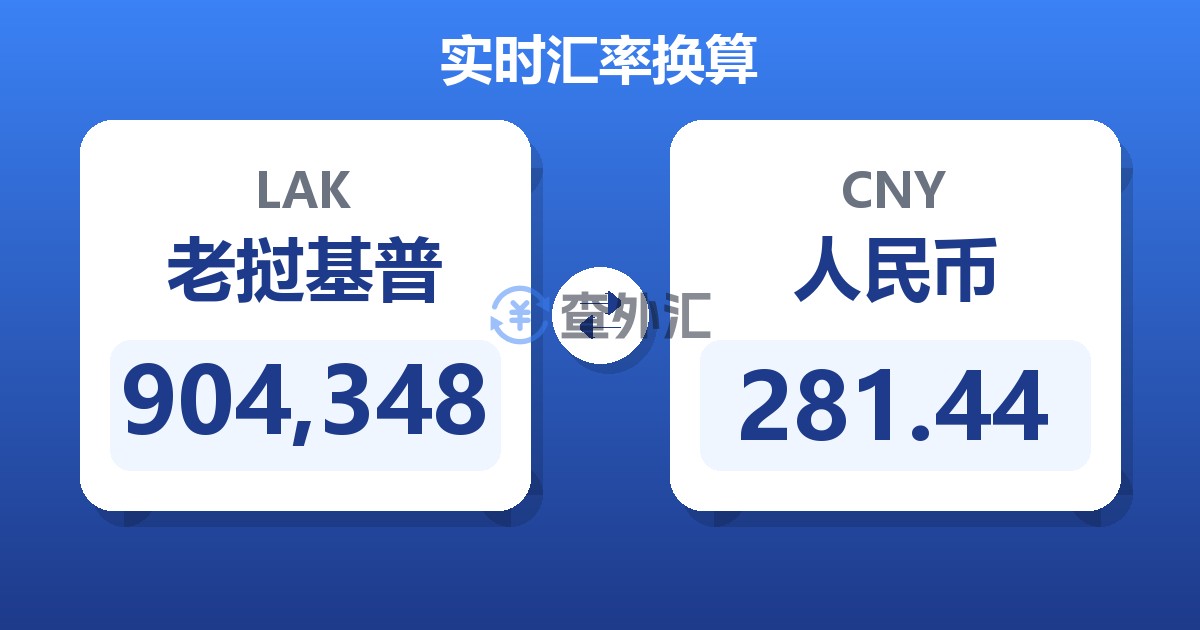 904,348老挝基普兑人民币