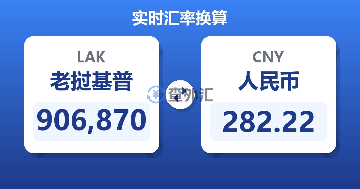 906,870老挝基普兑人民币