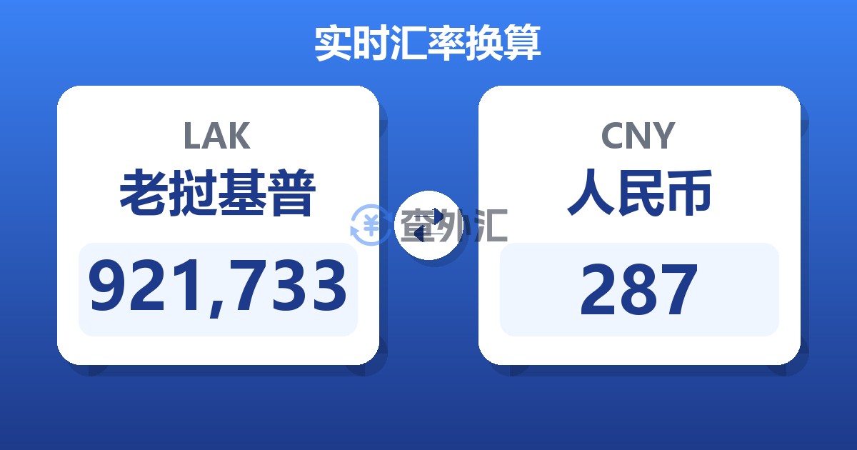 921,733老挝基普兑人民币