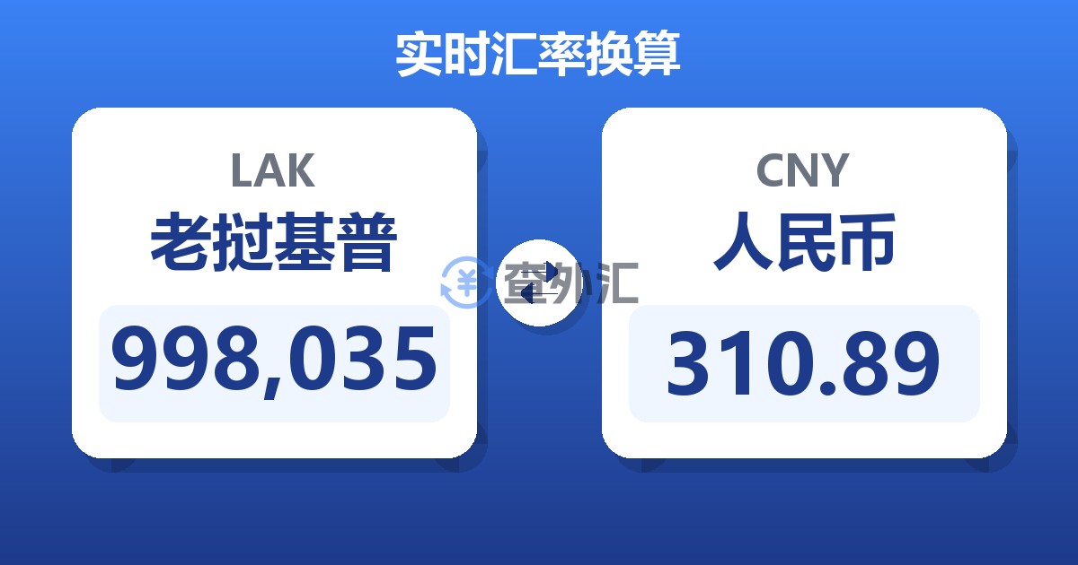 998,035老挝基普兑人民币