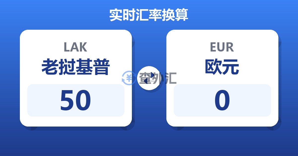 50老挝基普兑欧元