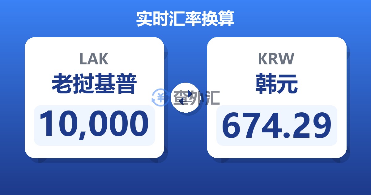 10,000老挝基普兑韩元