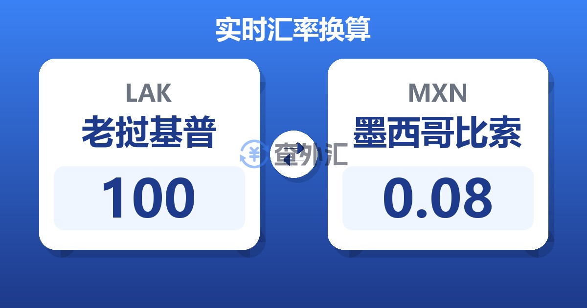 100老挝基普兑墨西哥比索