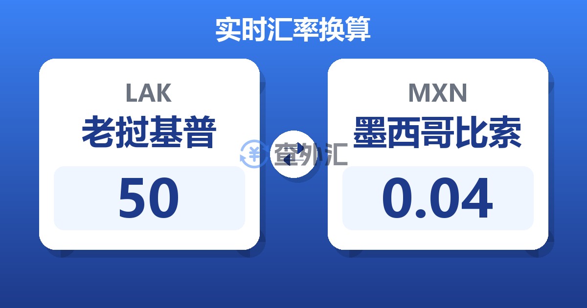 50老挝基普兑墨西哥比索