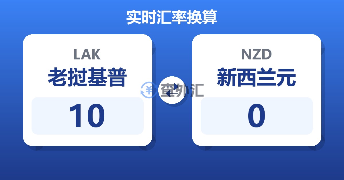 10老挝基普兑新西兰元