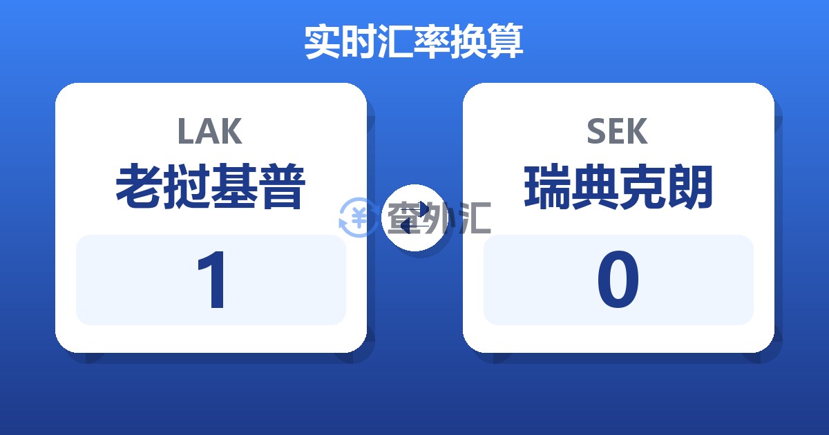 1老挝基普兑瑞典克朗