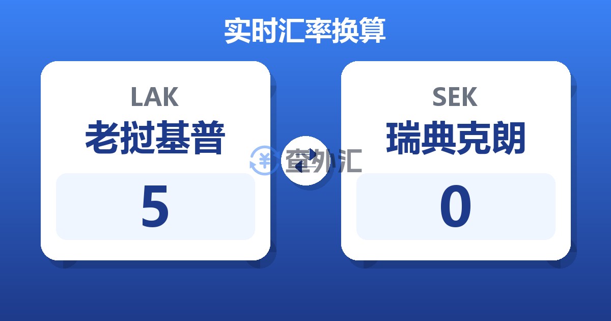 5老挝基普兑瑞典克朗