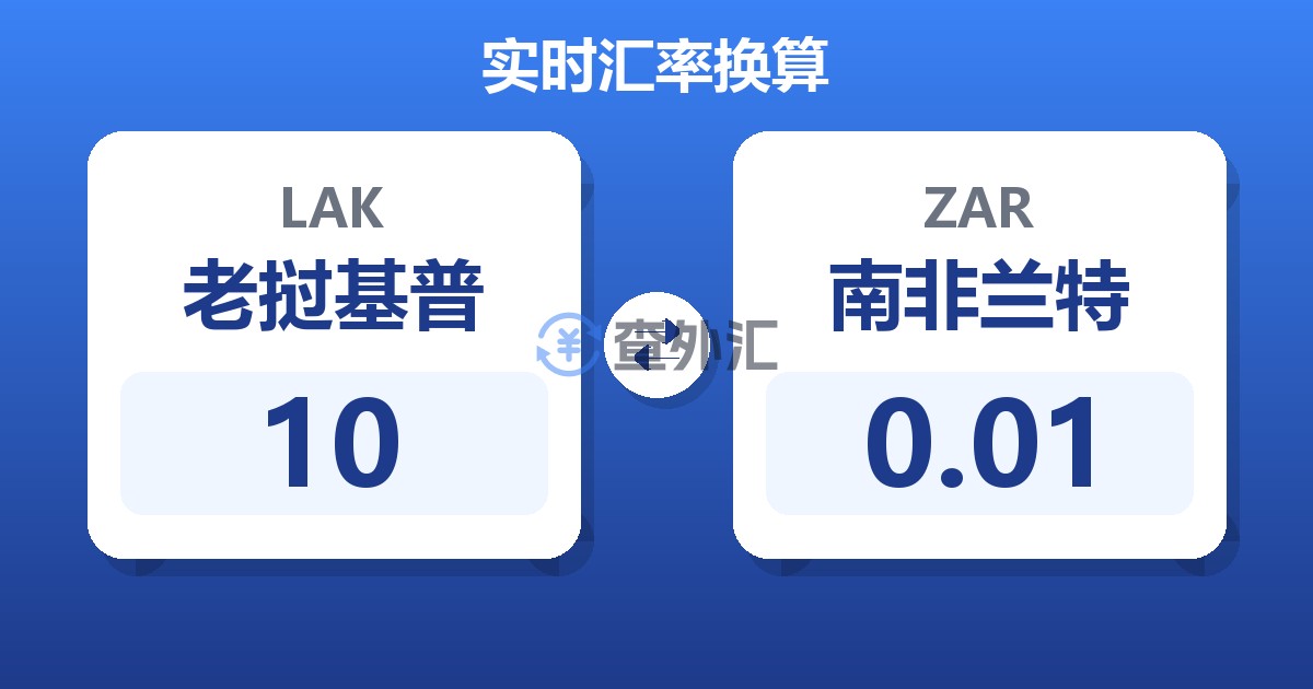 10老挝基普兑南非兰特