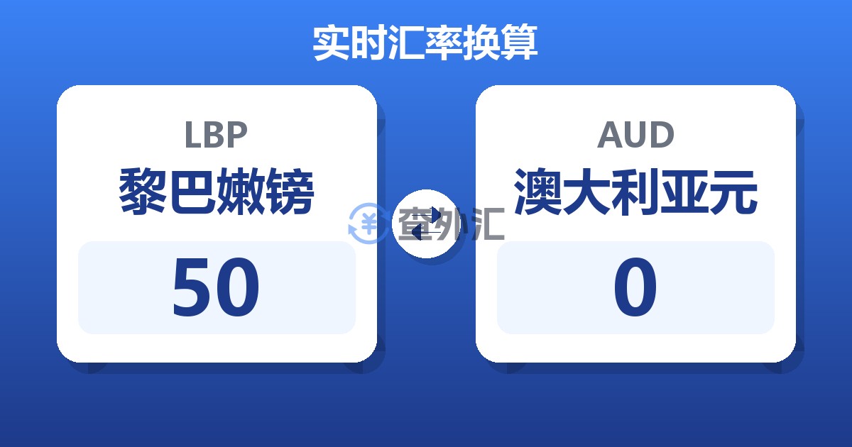 50黎巴嫩镑兑澳大利亚元