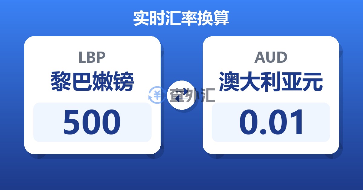 500黎巴嫩镑兑澳大利亚元