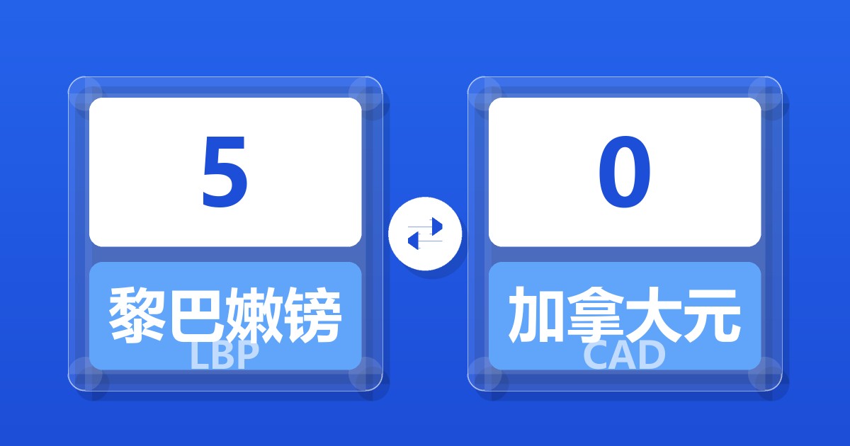 5黎巴嫩镑兑加拿大元