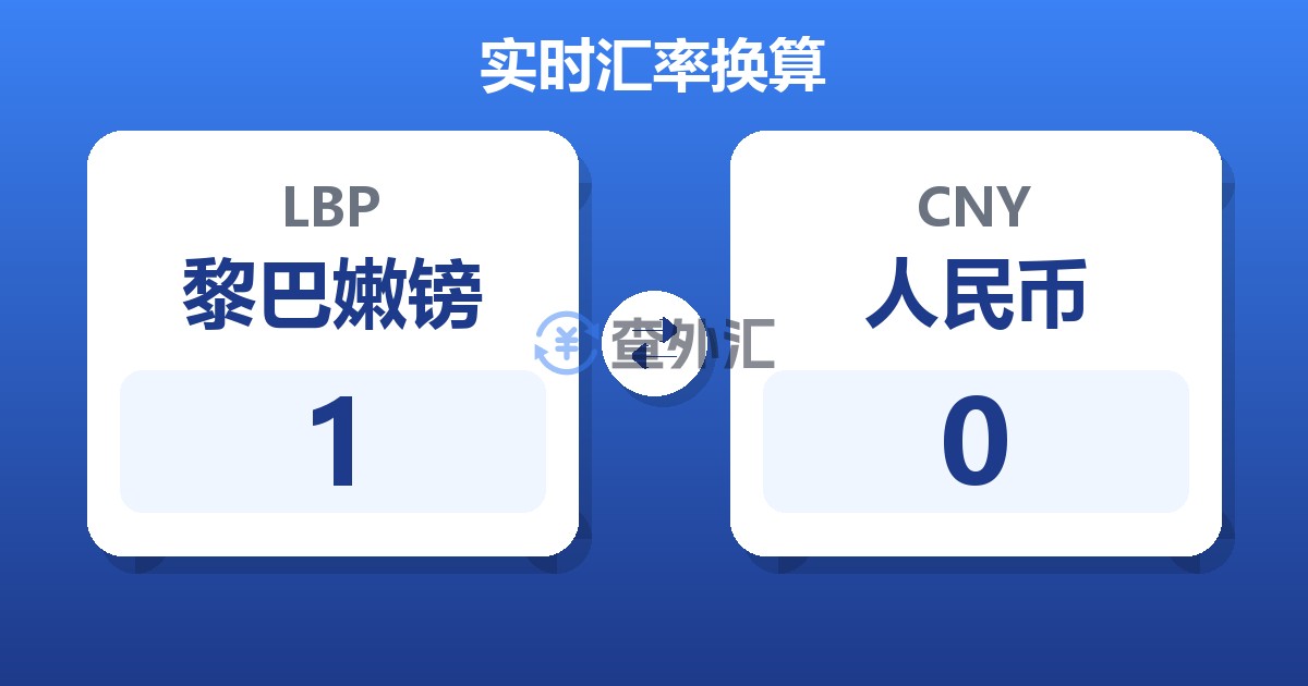 1黎巴嫩镑兑人民币