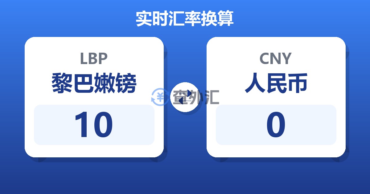 10黎巴嫩镑兑人民币