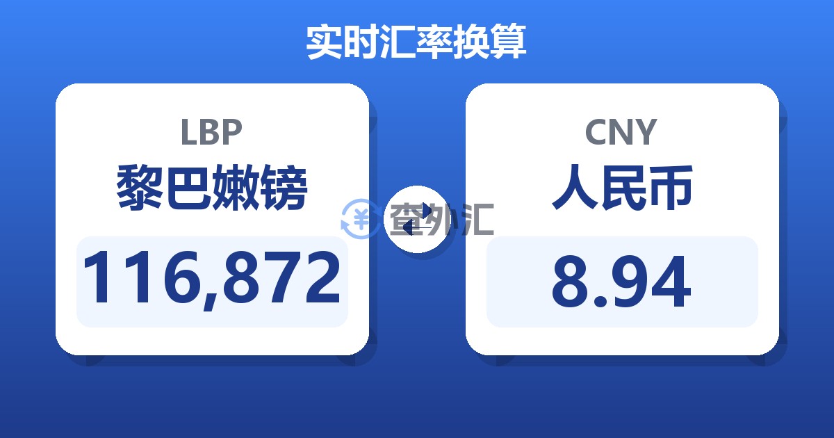116,872黎巴嫩镑兑人民币
