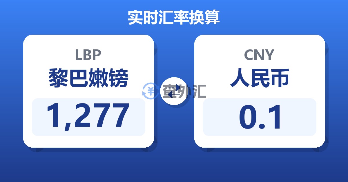 1,277黎巴嫩镑兑人民币