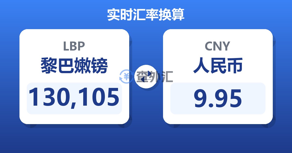 130,105黎巴嫩镑兑人民币