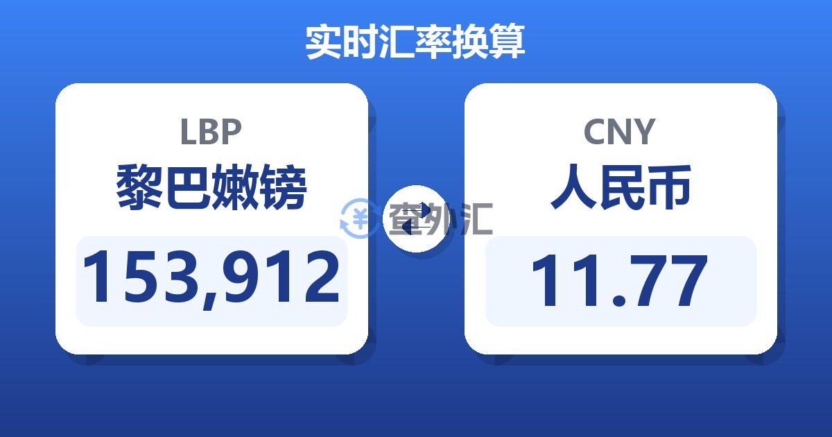 153,912黎巴嫩镑兑人民币