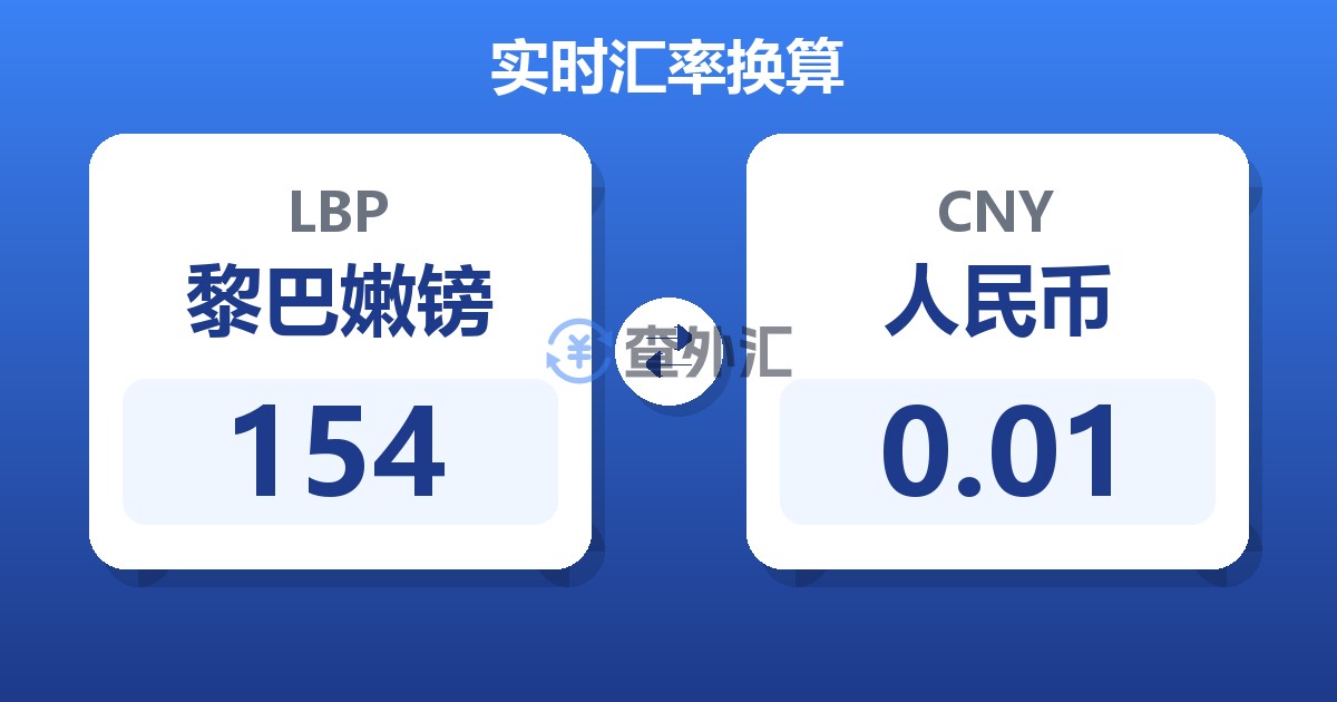 154黎巴嫩镑兑人民币