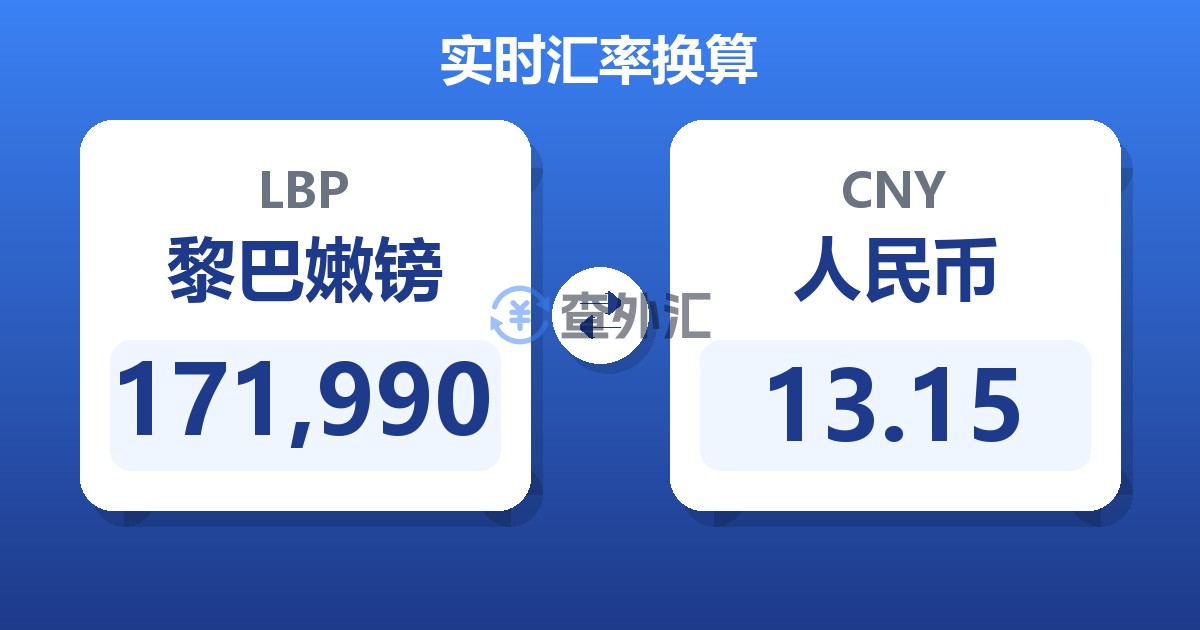 171,990黎巴嫩镑兑人民币