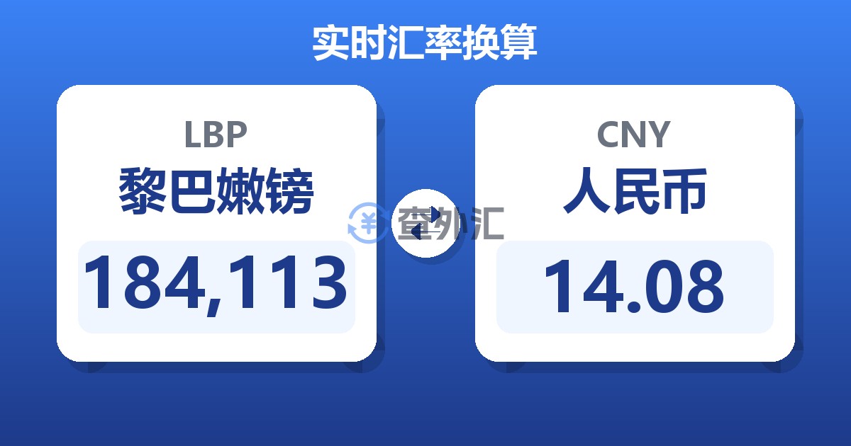 184,113黎巴嫩镑兑人民币