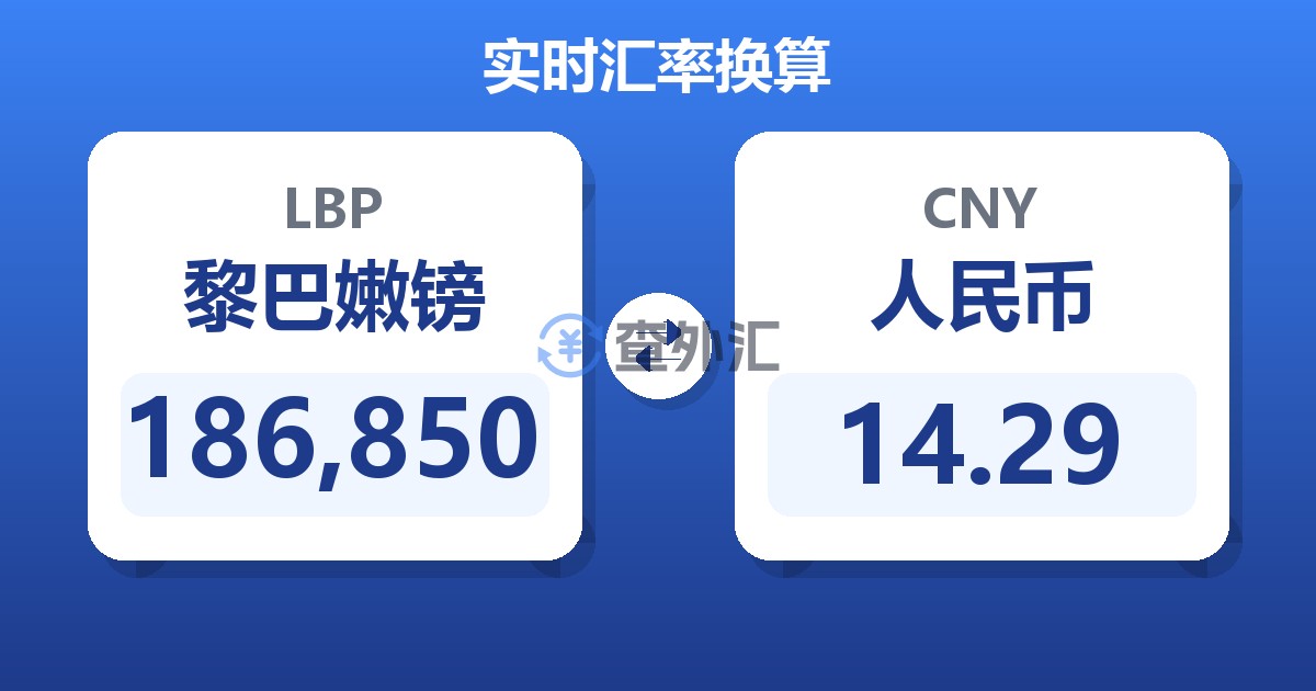 186,850黎巴嫩镑兑人民币