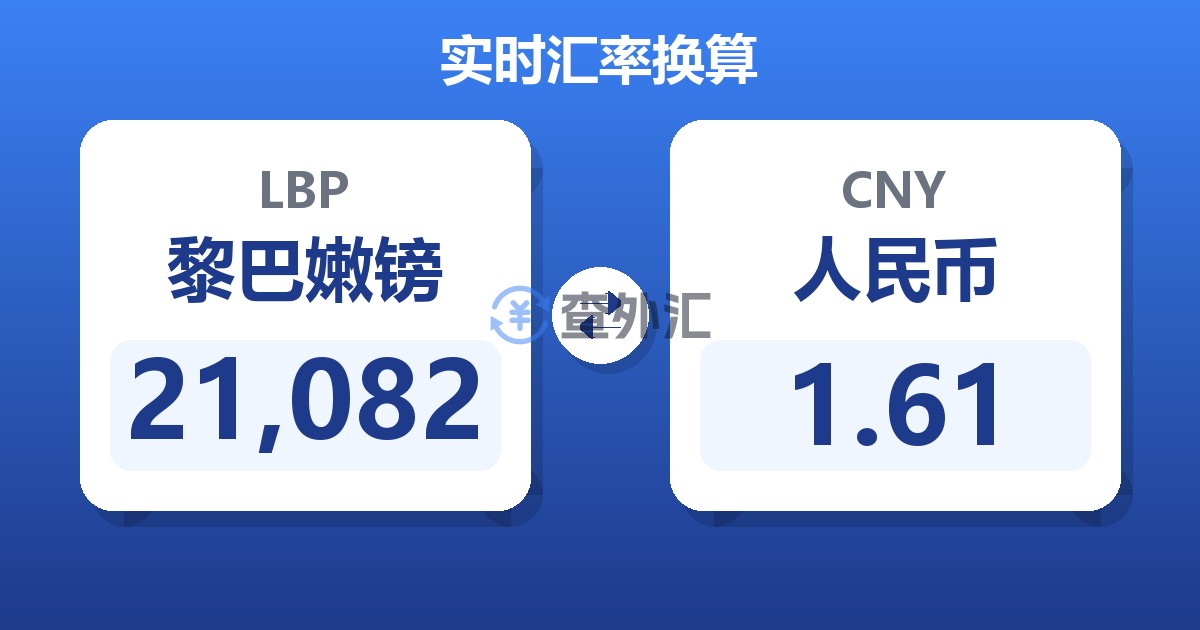 21,082黎巴嫩镑兑人民币