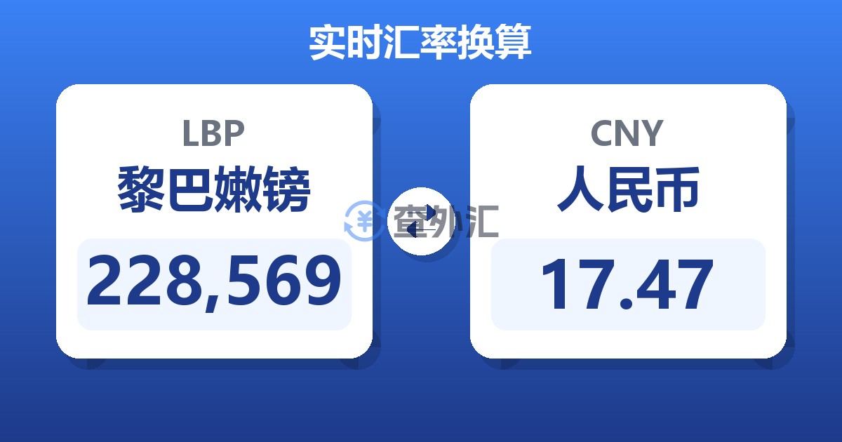 228,569黎巴嫩镑兑人民币