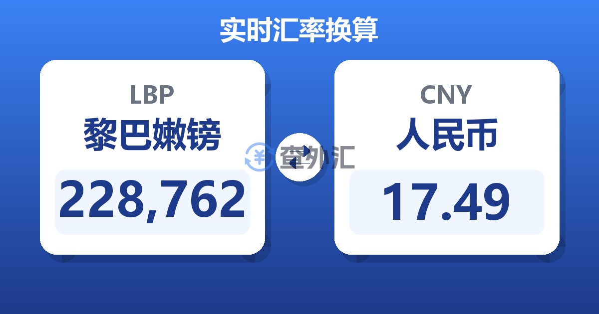 228,762黎巴嫩镑兑人民币
