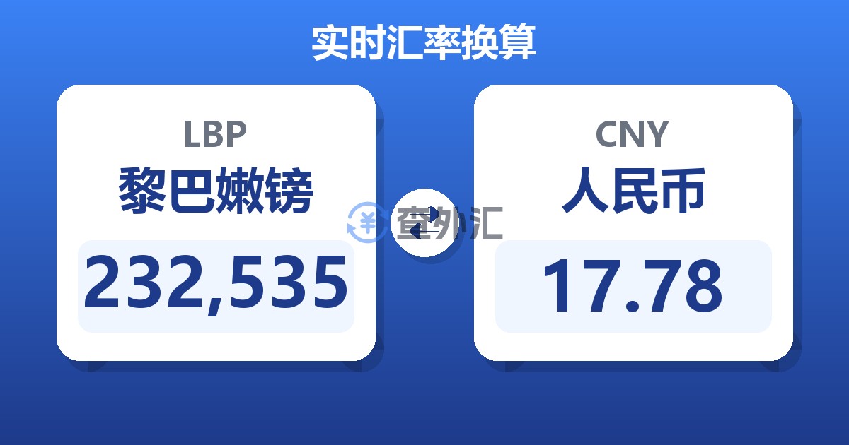 232,535黎巴嫩镑兑人民币