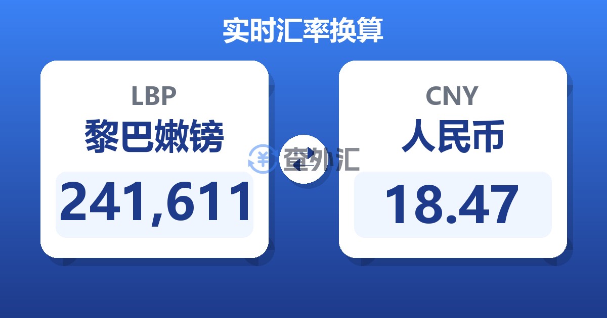 241,611黎巴嫩镑兑人民币